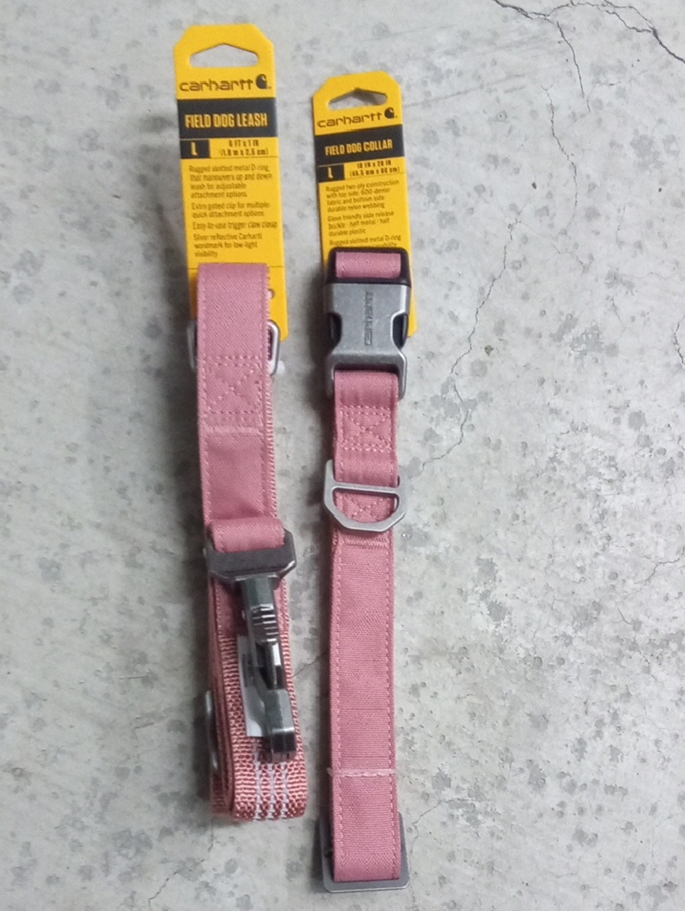 NWT • CARHARTT Field Dog Collar (LARGE) & Matching Leash (LARGE) • Pink